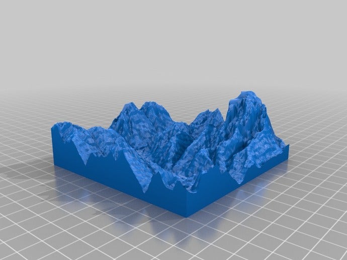 height map stl sculptures geography 3D print model - Mito3D