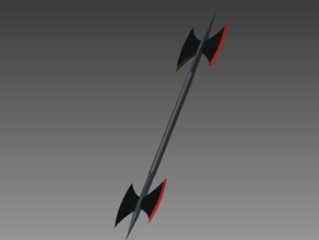 double-sided battle axe props double sided weapon 3d print model - Mito3D