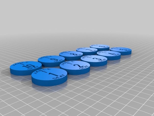 poker - Tisch-Sitz-Zuweisung-Schaltflächen Spiele poker-Taste poker-chip 3D print model - Mito3D