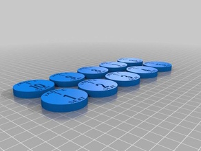 poker - tabla de asignación asiento botones juegos botón fichas póker 3d print model - Mito3D