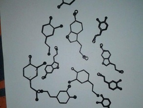 Dopamin serotonin Schmuck Ohrringe pedant 3d print model - Mito3D