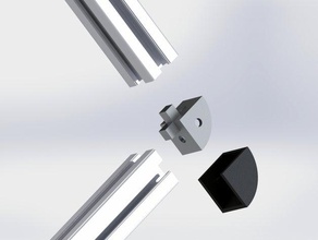 aluminium profile 2020 6mm plug 2 profiles cover parts extrusion misumi aluminum 3d print model - Mito3D