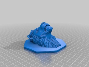 kupa aslan başı sanat 3d print model - Mito3D