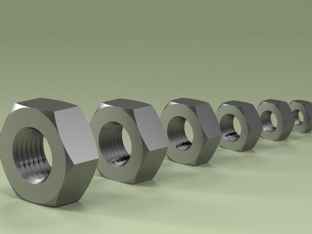 écrou m16 créé partsolutions logiciel l'ingénierie 3D print model - Mito3D