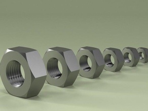 porca m16 criado cadenas de software engenharia 3d print model - Mito3D