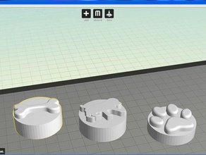 cake stamps cat paw print dog bone art tools 3d print model - Mito3D