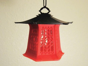 asiatico lanterna 2 arredamento decorativo derivato geometrica esagono esagonale pagoda sketchup 3d print model - Mito3D