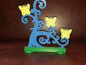 jóias árvore de suporte desktop borboleta titular corujas 3d print model - Mito3D