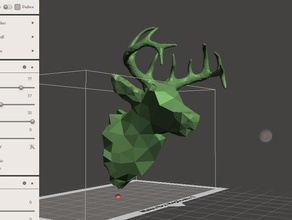 low poly veado animais detalhadas a cabeça baixa contagem de polígonos 3d print model - Mito3D