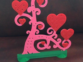 coração de jóias árvore titular corações o dia dos namorados presentes 3d print model - Mito3D