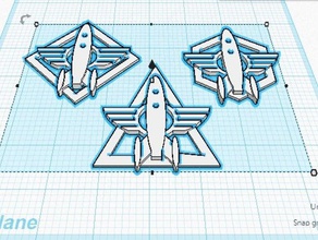 space ranger set 2 coins badges costume pin rocket sci-fi tinkercad 3d print model - Mito3D
