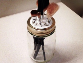 mason jar make-up brush holder bathroom hipster make up organization valentines 3d print model - Mito3D