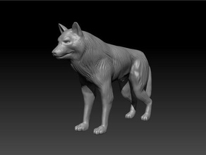 fantasy wolf miniature animals fluffy furry howl snarl teeth 3d print model - Mito3D