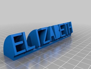 my customized sweeping name plate eliz office 3d print model - Mito3D
