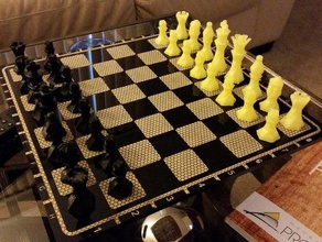 twisted esagonale set di scacchi 3d print model - Mito3D