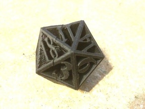 20 sided die printed two halves dice d20 dd dragons dungeons roll playing 3d print model - Mito3D