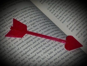 heart tipped arrow bookmark bow easy print love lovestruck reading valentine valentines day vday 3d print model - Mito3D