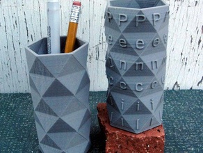 hexagonal antiprism porta-lápis recipientes openscad 3d print model - Mito3D