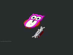 owl-Lichtschalter Abdeckung Haushalt 3d print model - Mito3D
