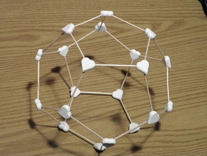 dodecaedro corazones matemáticas art palillo de dientes palillos día san valentín el 3d print model - Mito3D