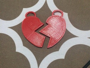 corazón collares la joyería roto de regalo monograma el collar colgante personalizada día san valentín regalos 3d print model - Mito3D