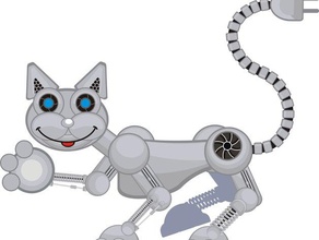 duplicat mechanical toys calibration test cat plaque project robot toy 3d print model - Mito3D