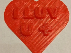 luv u + sculptures heart love valentines day 3d print model - Mito3D