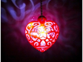 kalp ışık takı artproject designproject hediye makeredchallenge kolye tatlım valentine Sevgililer Günü 3d print model - Mito3D