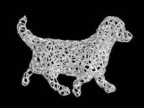 voronoi dachshund-3 walk animals animal dachshund dog pet 3d print model - Mito3D