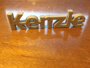 kenzie trousseau de clés porte-clés chocolat colorfabb cadeau petite amie les touches la chaîne clé fin mackenzie nom st-valentin saint valentin bois woodfill 3d print model - Mito3D
