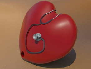 big heart keychain- valentine's day keychains doctor keychain medical stethoscope valentine valentines 3d print model - Mito3D