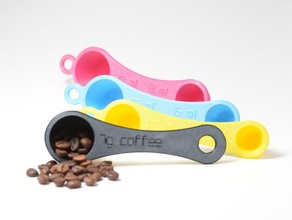 customizable measuring spoon scoop one two ended kitchen & dining 3d baking coffee cups customizer diy dualstrusion dual extrusion gift household tool measure measuringspoon measuringspoons cup openscad parametric parametrized spoons supportless tools useful volume 3d print model - Mito3D