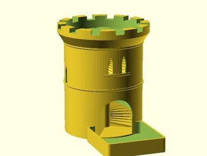 Runde Würfel-Turm-Wendeltreppe Spielzeug & game Zubehör Burgturm Würfel-Turm gaming Turm 3d print model - Mito3D