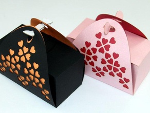 presente do dia dos namorados caixa - remix corte a laser recipientes de coração amor papel o 3d print model - Mito3D