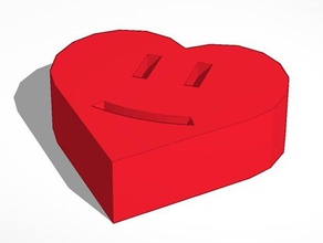 hearty smiley face alim 3d printing heart 3d print model - Mito3D