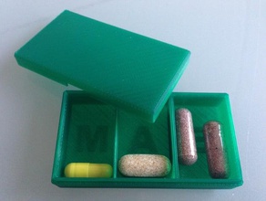pílula de caixa 2 recipientes a recipiente doosje medicação medicijn medicina medicinebox pil pillendoosje do 3d print model - Mito3D