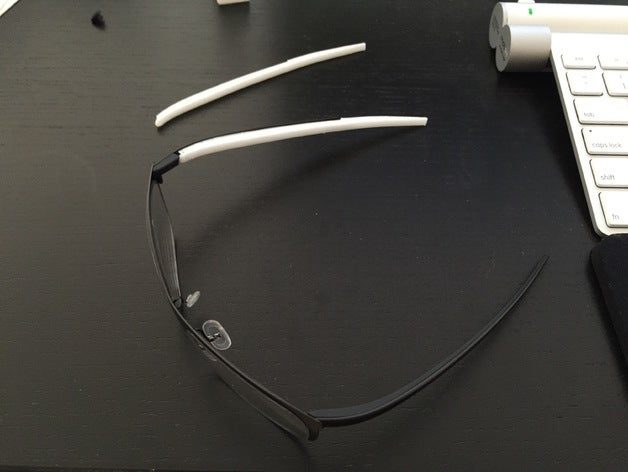 google glass thin frame temple glasses googleglass titatinum 3D print model - Mito3D