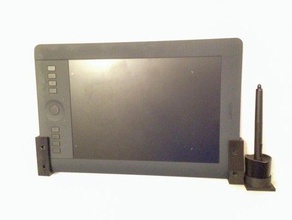 wall storage wacom pro medium tablet organization holder intuos mount stylus 3d print model - Mito3D