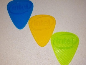 intel guitar pick Musik Gitarre Gitarren-pick 3d print model - Mito3D