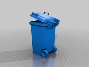 low poly dustbin containers bin bins dust trash can wheelie 3d print model - Mito3D