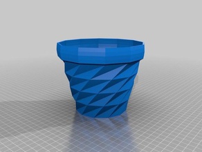 triangulated flower pot without holes outdoor & garden 3d print model - Mito3D