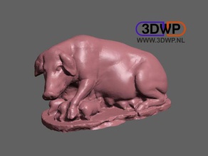 laurentian sow Roma Heykeli 3d tarama ve kopyaları 123d 123dcatch yakala eski hayvan sanat meshmixer Müzesi domuz heykel 3d print model - Mito3D