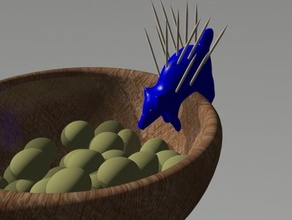porco espinho de alimentos beber palillos dientes 3d print model - Mito3D