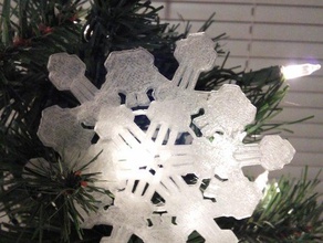 Schneeflocke Lichter Dekor Weihnachten klar Dekoration flake Schnee snowflake ornament Baum weiß winter 3d print model - Mito3D