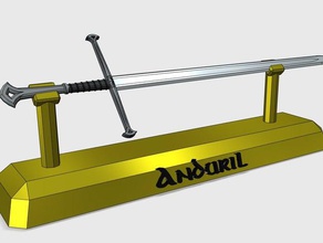 andúril stand brinquedos & games aragorn herr der ringe senhor do anéis sda o filme espada tolkien 3d print model - Mito3D