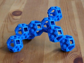 bubo diagonal de doble bloqueo juguetes construcción 3d print model - Mito3D