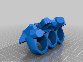 manifold ruth knuckleduster rings 3d print model - Mito3D