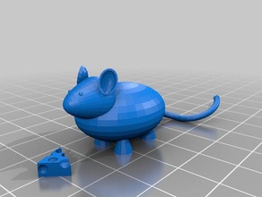 mouse & cheese animals 3d print model - Mito3D