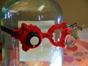 loupe holder steam punk 3d printed goggles + harbor freight addons glasses 3d print model - Mito3D