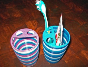 smiling toothbrush toothpaste cup bathroom holder useful 3d print model - Mito3D